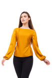 Satin Ruched Side Cut Out Blouse