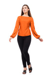 Satin Ruched Side Cut Out Blouse