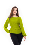 Satin Ruched Side Cut Out Blouse