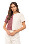 Color Block Tweed Blouse
