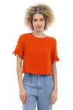 Pleated Ruffle Sleeve Blouse