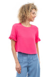Pleated Ruffle Sleeve Blouse