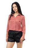 Long Sleeve Lace Satin Blouse