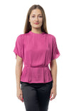 High Neck Drop Shoulder Blouse