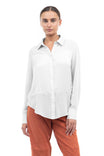 Button Down Contrast Long Sleeve Blouse