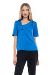 Asymmetrical Neck Matte Satin Blouse