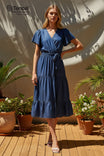 Tencel Tiered Midi Denim Dress
