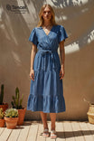 Tencel Tiered Midi Denim Dress