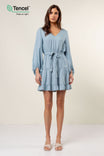 Tencel™ Tiered Long Sleeve Mini Dress