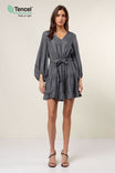 Tencel™ Tiered Long Sleeve Mini Dress