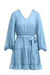 Tencel™ Tiered Long Sleeve Mini Dress