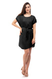 Elastic Cuff Satin Dress