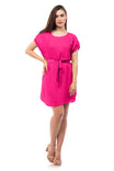 Elastic Cuff Satin Dress