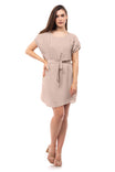 Elastic Cuff Satin Dress