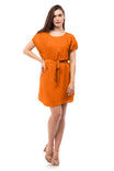 Elastic Cuff Satin Dress