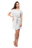 Elastic Cuff Satin Dress