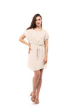 Elastic Cuff Satin Dress