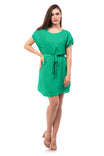 Elastic Cuff Satin Dress