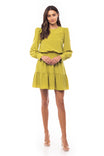 Long Sleeve Frill Mini Dress