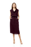 Cowl Neck Midi Dress With Side Slits