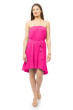 Strapless Belted High Low Mini Dress