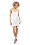 Cowl Neck Dress With Drawstring Skirt Detail