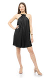 Gathered Halter Neck Mini Dress