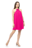 Gathered Halter Neck Mini Dress