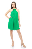 Gathered Halter Neck Mini Dress