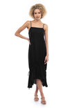 Square Neck Drawstring Midi Dress