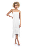 Square Neck Drawstring Midi Dress