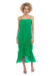 Square Neck Drawstring Midi Dress