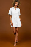 Bubble Sleeve & Hem Satin Dress