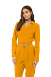 Cropped Wraparound Blazer