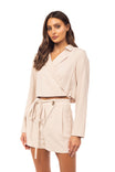 Cropped Wraparound Blazer