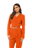 Cropped Wraparound Blazer