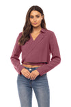 Cropped Wraparound Blazer