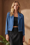 Frayed Hem Tencel Jacket