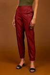 Vegan Leather Joggers With Elastic Waist
