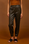 Vegan Leather Joggers With Elastic Waist