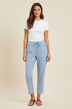 Waist Elasticised Trousers With Zipper Pockets