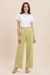 Pull On Elastic Waist Front Seam Pants