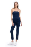 Slit Straight Leg Jumpsuit