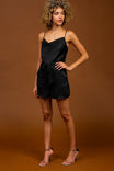 Cowl Neck Hammer Satin Romper