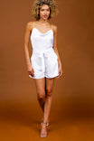 Cowl Neck Hammer Satin Romper