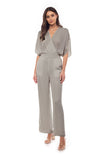 Split Sleeve Satin Jumpsuit