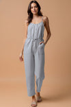 Relaxed Soft Button-front Jumpsuit