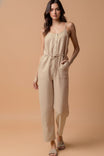 Relaxed Soft Button-front Jumpsuit