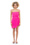 Belted Overlay Strapless Romper