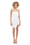 Belted Overlay Strapless Romper
